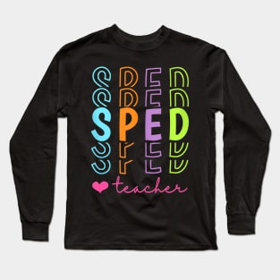 Pastel Sped Teacher Special Education Appreciation Long Sleeve T-Shirt